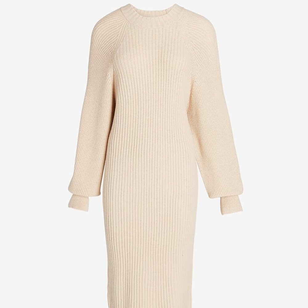 Express Balloon Sleeve Midi Sweater Dress